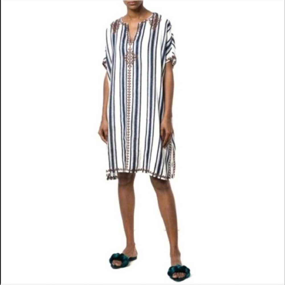 Tory Burch Awning Striped Caftan